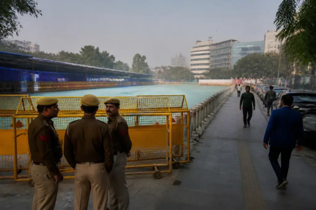 Jantar Mantar protest site behind barricades in central Delhi
