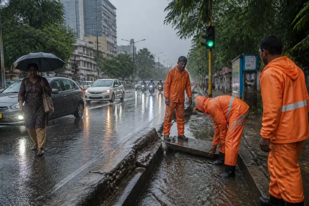 Chennai monsoon preparedness amid heavy rain and flood-risk conditions in the city