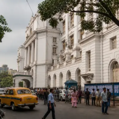 Kolkata municipal polls preparations discussed outside a civic administration building