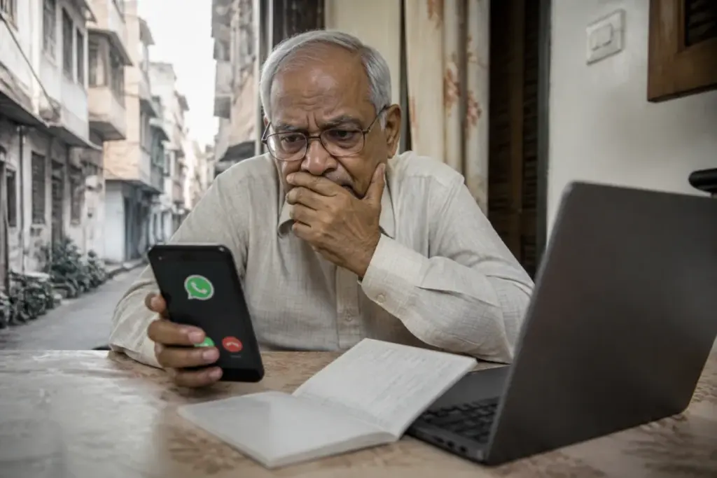 Ahmedabad cyber fraud warning involving a WhatsApp APK file and online banking theft