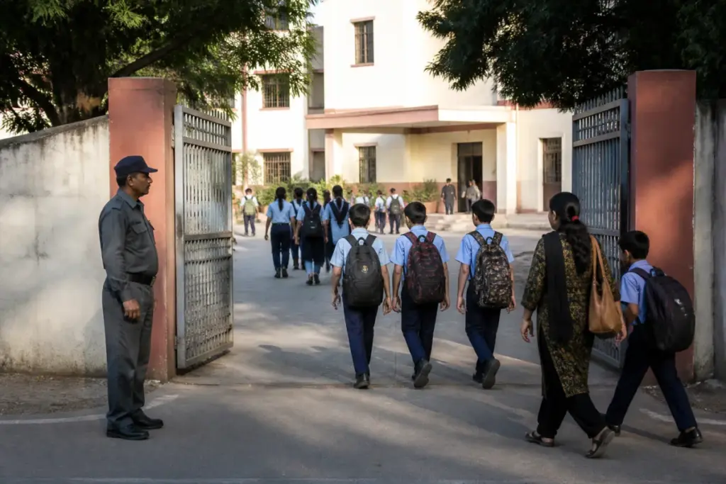 Gujarat school security circular affecting access and safety at a school campus
