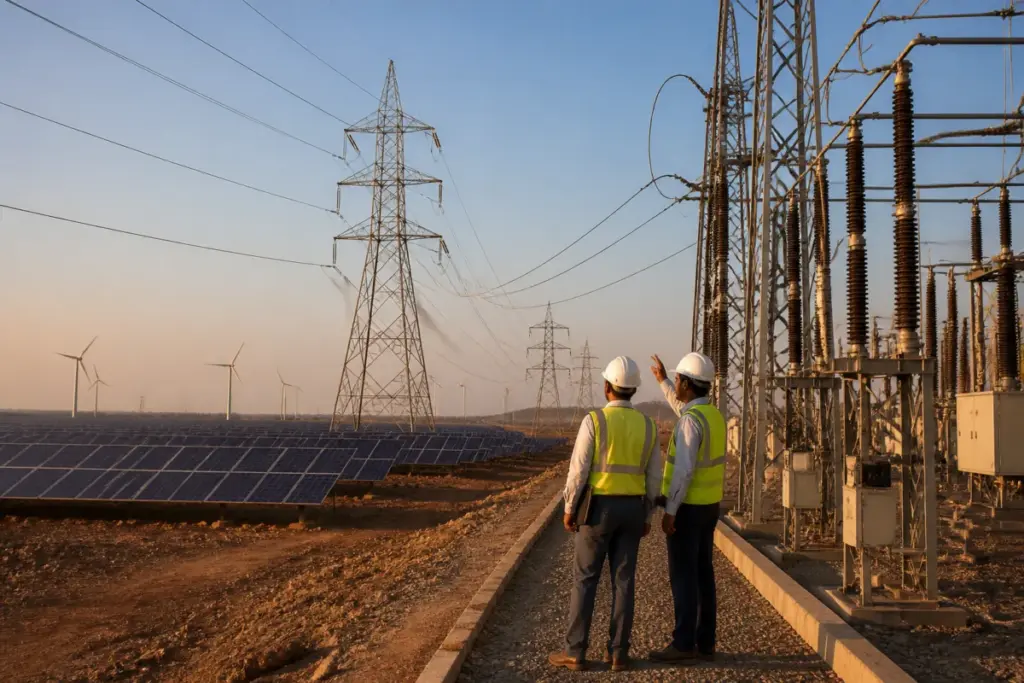 Khavda transmission infrastructure supporting renewable power evacuation in Gujarat