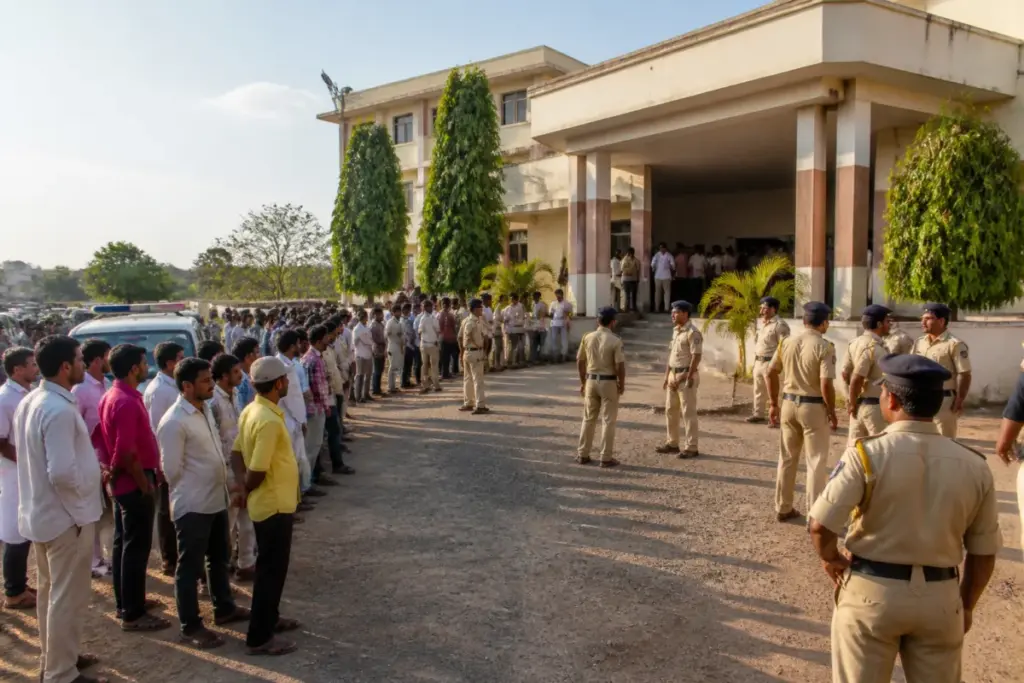 Andhra local body polls nomination centre amid heightened police presence in Andhra Pradesh