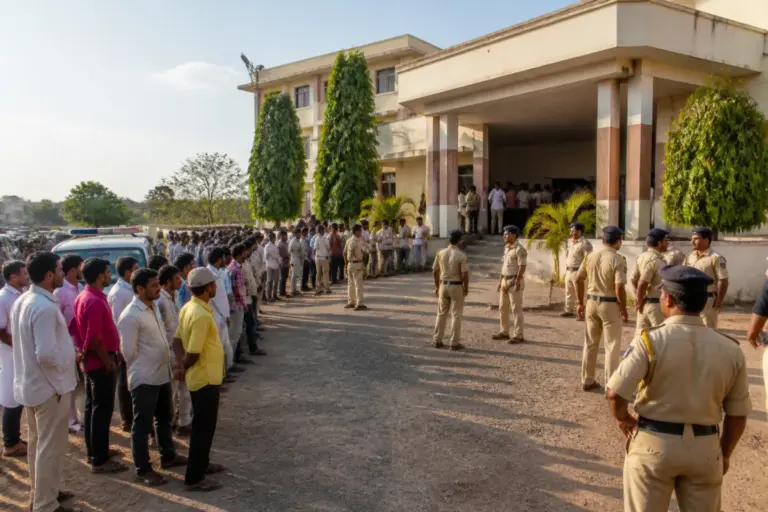 Andhra local body polls nomination centre amid heightened police presence in Andhra Pradesh