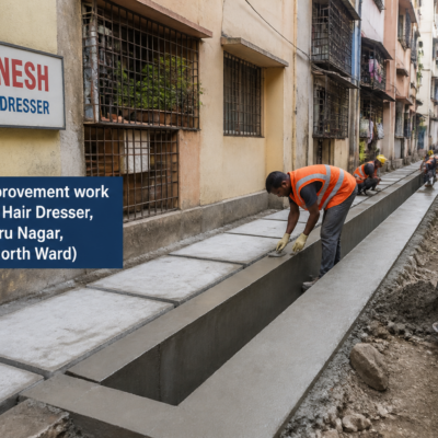 Drainage improvement work near Ganesh Hair Dresser, Motilala Nehru Nagar in Mumbai's F/North Ward