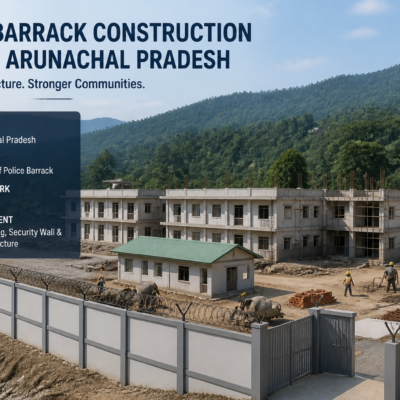 Construction site of 20 bedded police barrack with security wall at 2nd Arunachal Armed Police Battalion Aalo