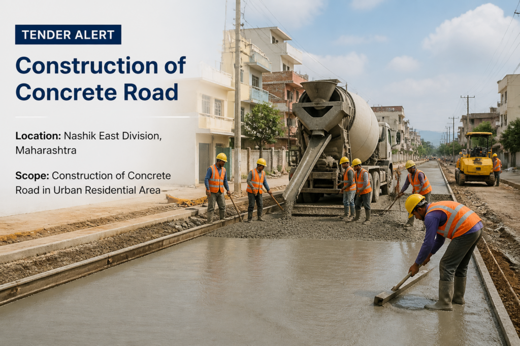 Construction of a concrete road in Nashik East Division by Maharashtra Government