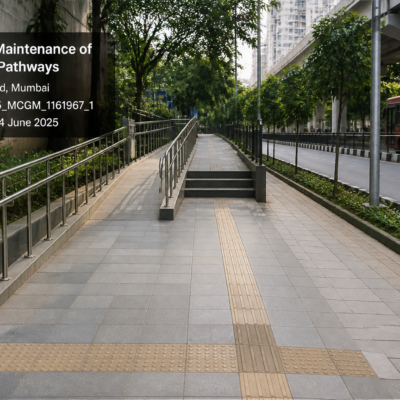 Improved pedestrian pathways in Mumbai S Ward under government maintenance project