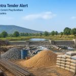 Construction materials for cement plug Bandhara at rural Maharashtra infrastructure site