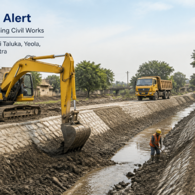 Nala deepening civil works at Kharwandi Taluka Yeola Maharashtra under government tender