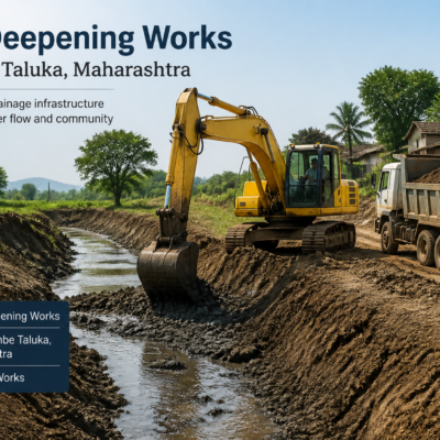 Nala deepening civil works construction site in Sonambe Taluka Maharashtra